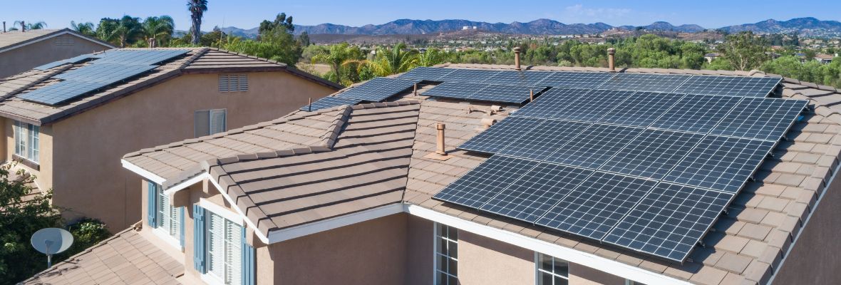 Solar panels on roof